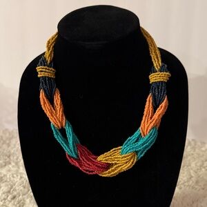 Colorful Beaded Necklace with Intricate Design